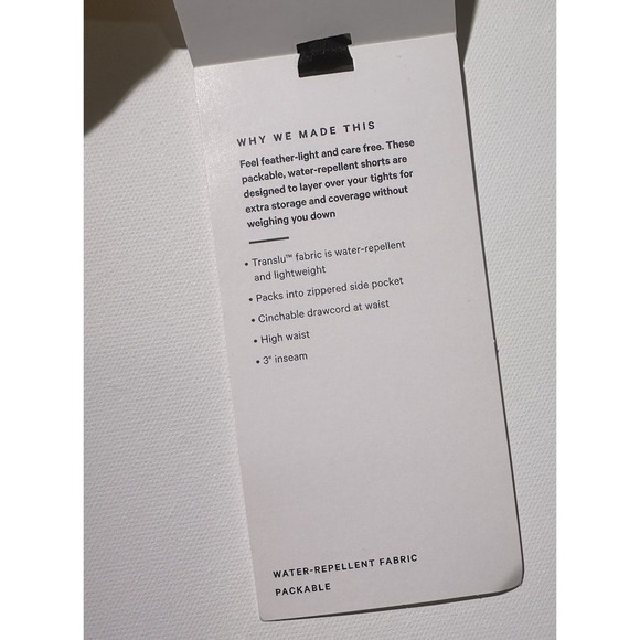 Lululemon Step Out Short Water Repellent Packable 3" Size 4 White Opal - Picture 8 of 8